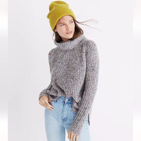 Madewell Colorfleck Ribbed Turtleneck Sweater size XXS - Picture 1 of 8